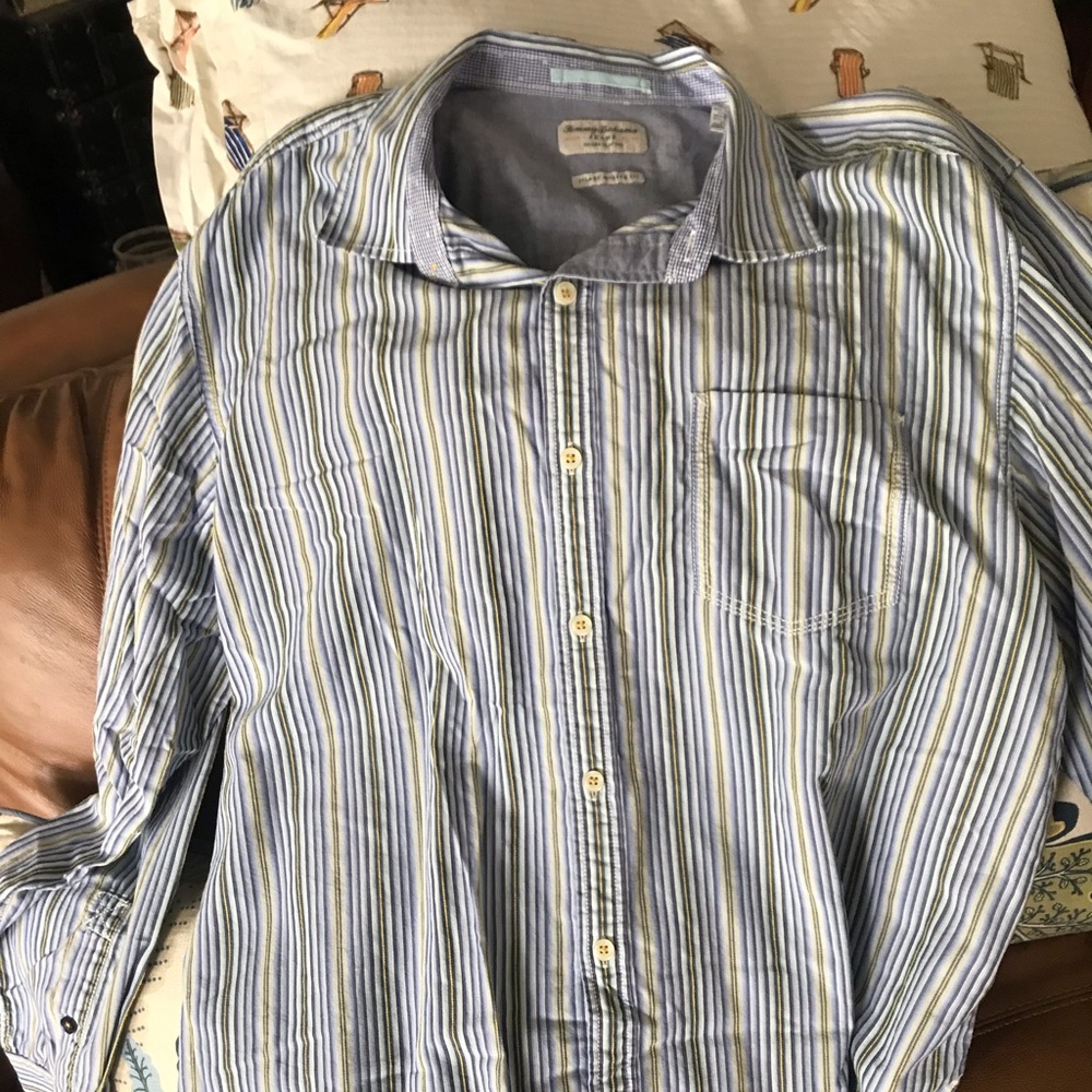 Tommy Bahama, Blue (Stripes), Long Sleeve, X-Large